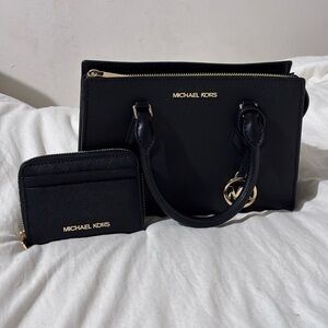 Michael Kors Elegant Black Satchel and Wallet